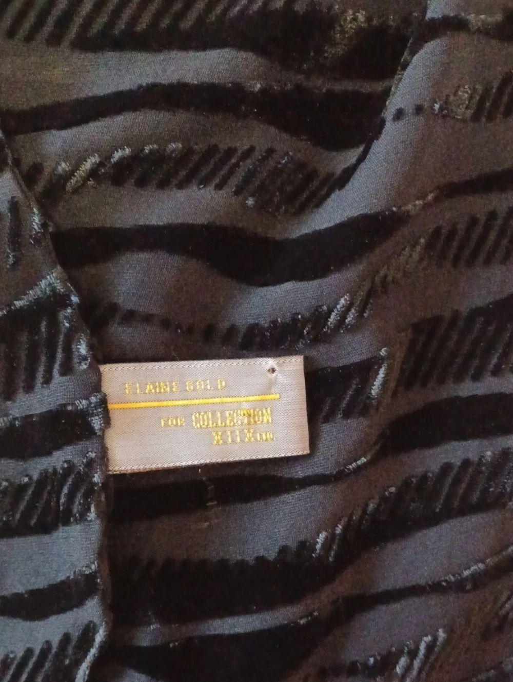 Elaine Gold Collection XIIX Velvet Burnout 56×10 Rayon Silk Oblong Scarf Black